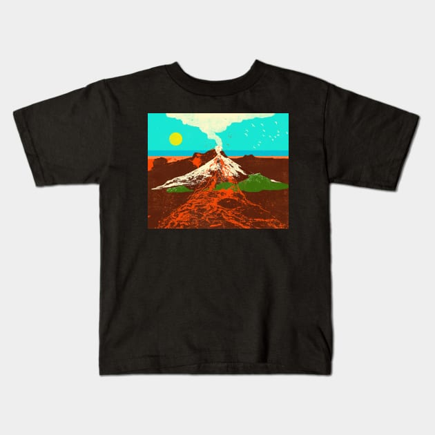 ANCIENT VOLCANO Kids T-Shirt by Showdeer